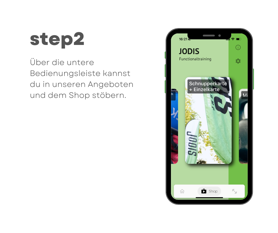Über die untere Navigation Angebote und Shop öffnen.